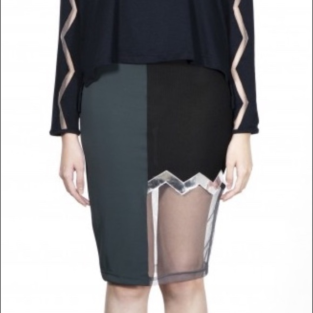 Edgy Midi Jersey Skirt